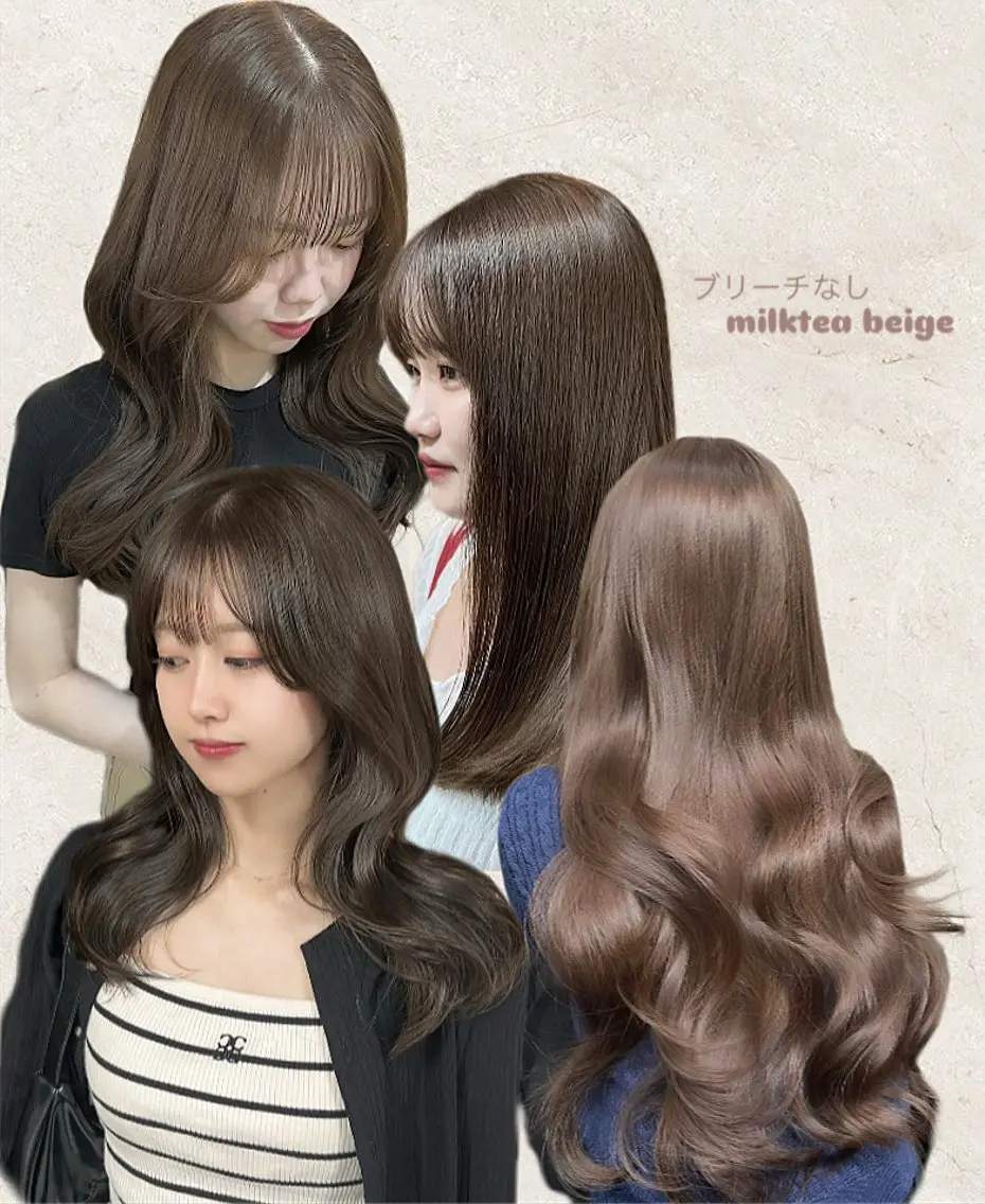 セミロング カット ヘアカラー lafit kaede/韓国ヘアのヘアスタイル