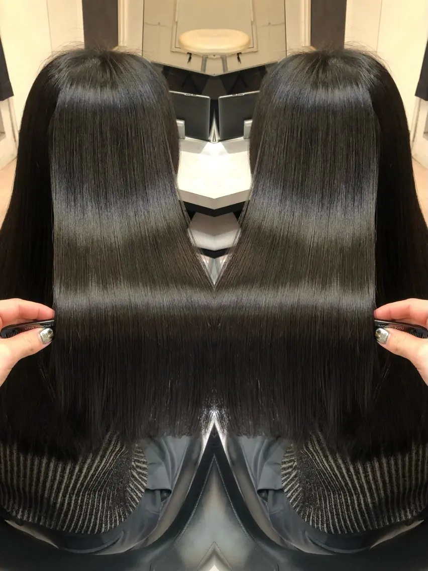 ロング カラー 縮毛矯正 トリートメント 🩵レイヤー✖︎ 髪質改善🩵リョウヤのヘアスタイル