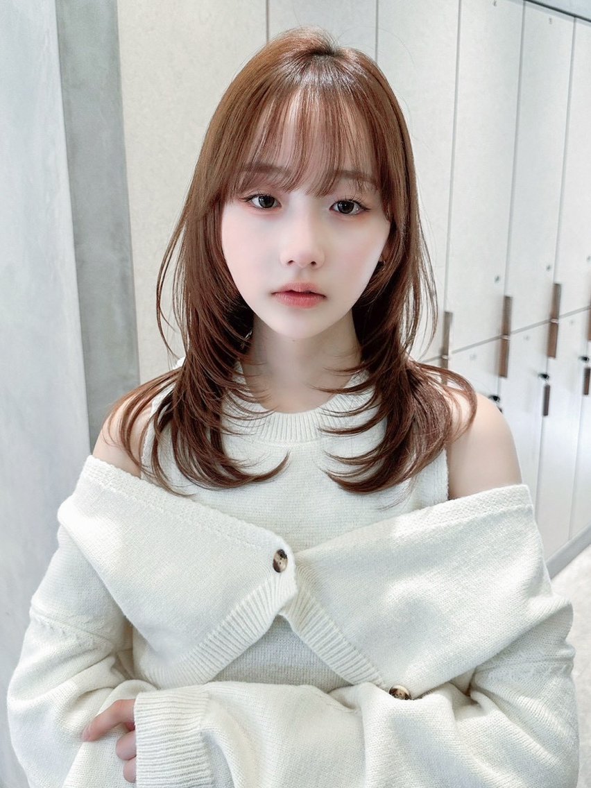 ミディアム カット ヘアカラー トリートメント ✨ミディアム レイヤーハルキのヘアスタイル