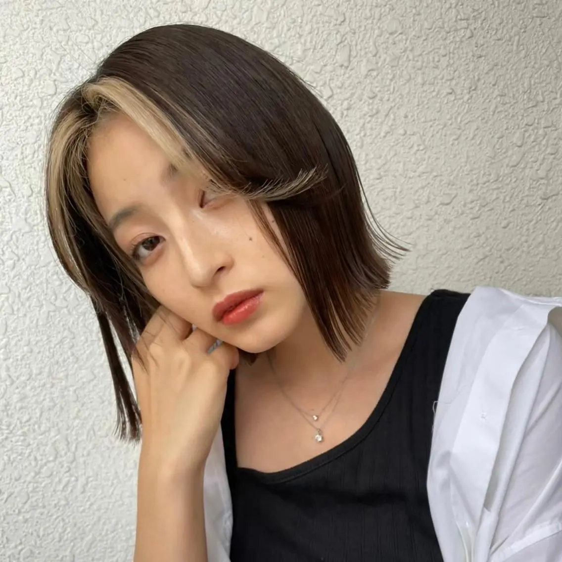 ミディアム カラー カット トリートメント レイヤー🤍 ベージュ🤍 聖奈のヘアスタイル
