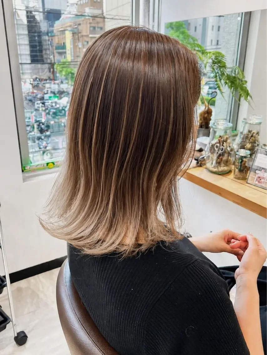ミディアム カラー ❤️Mimi/non ワンカラー❤️のヘアスタイル