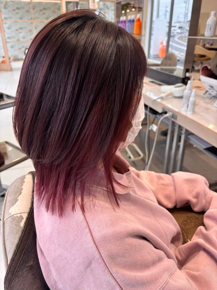 ミディアム カラー ヘアカラー 守谷 奏穂のヘアスタイル
