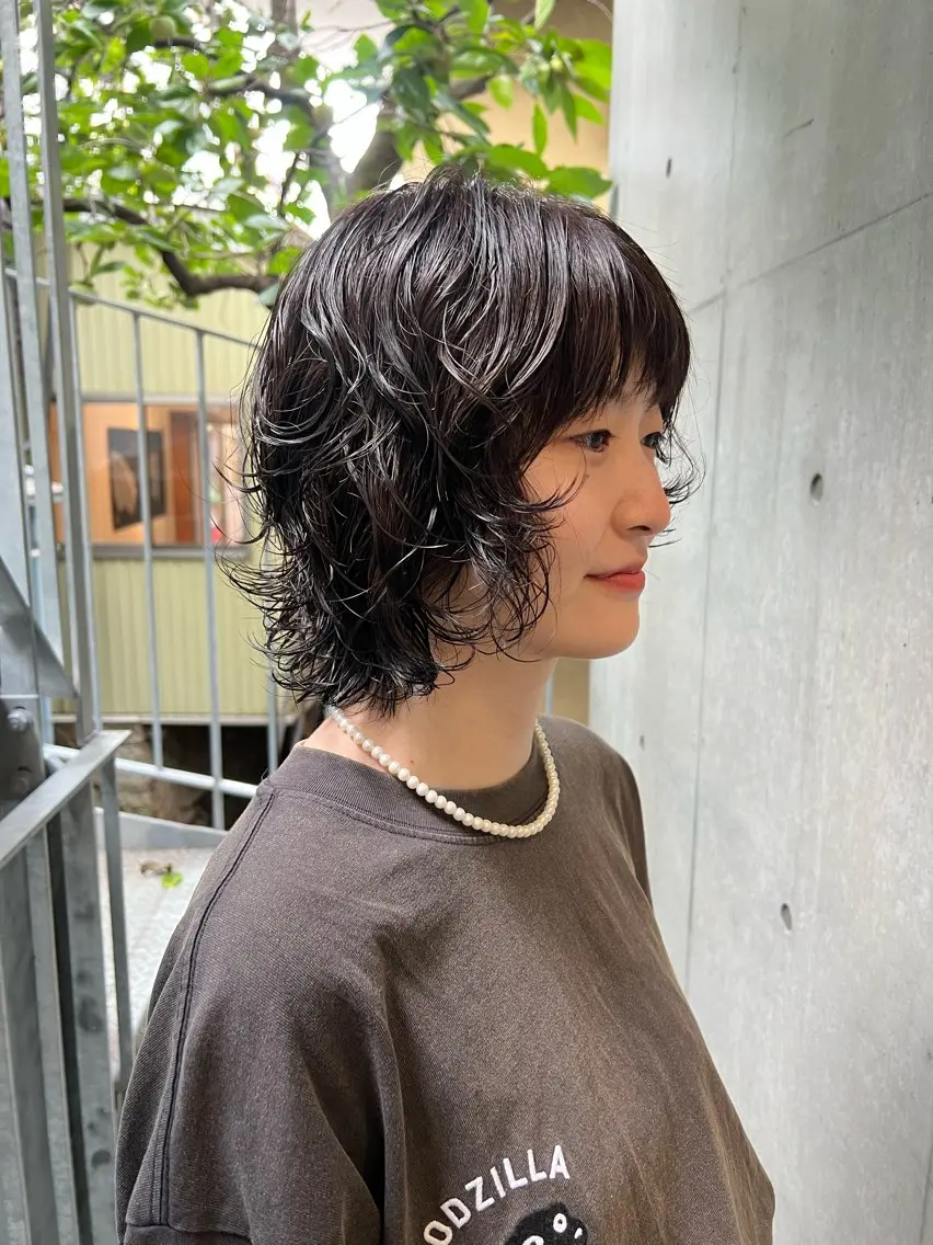 ショート パーマ カット パーマ トリートメント 艶カラー/パーマ 🐕🦺Nagiのヘアスタイル
