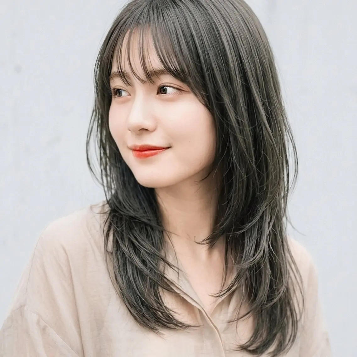 ミディアム ハッシュカット カット ヘアカラー トリートメント 原田 祥彰のヘアスタイル