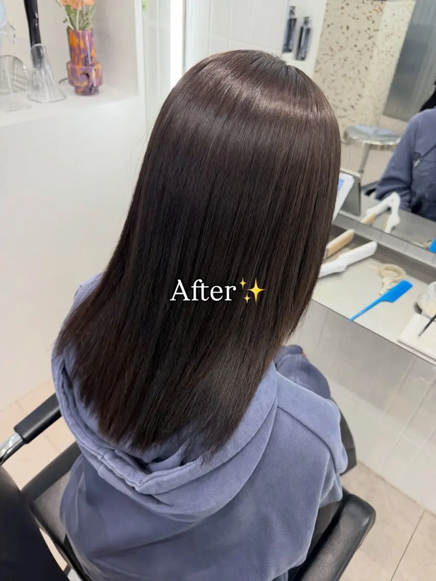 ロング カラー ベージュカラー ブラウンカラー 透明感カラー グレージュ オリーブベージュ ヘアカラー リョウマ/韓国風 /艶髪/ヨシンモリのヘアスタイル