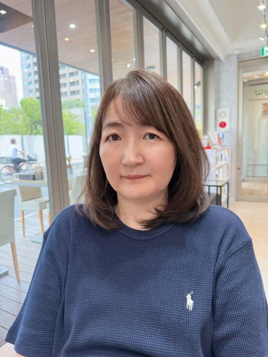 ミディアム 縮毛矯正 縮毛矯正 関口 知佳のヘアスタイル