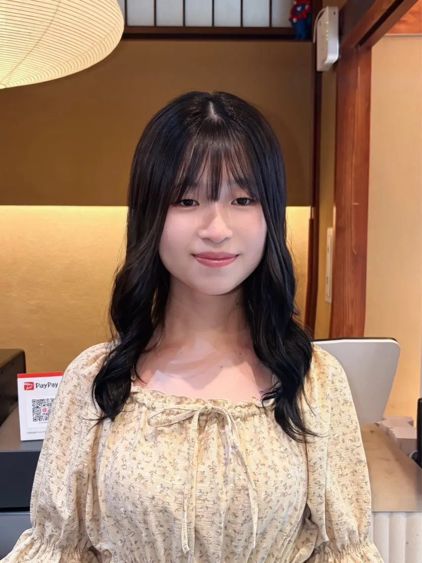 セミロング カラー 透明感カラー 韓国風ヘア ヘアカラー saho ⟡.·のヘアスタイル