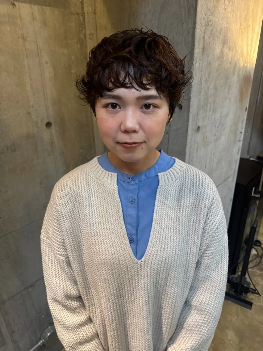 ショート カラー パーマ ショートヘア カット ヘアカラー パーマ 🍈yurina 福岡/パーマ🍈のヘアスタイル