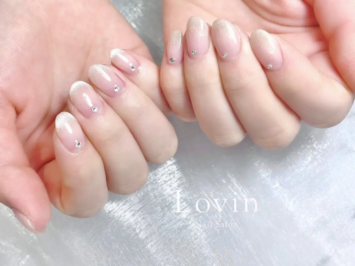 ネイル フレンチネイル ジェルネイル マグネットネイル マグネットフレンチ オフィスネイル k-two nailのネイルデザイン