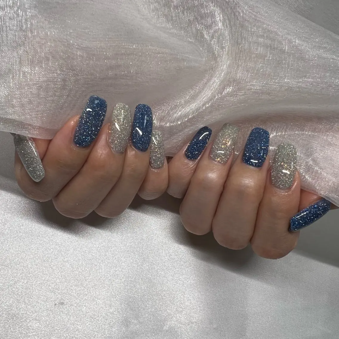 ネイル ジェルネイル 韓国ネイル ラメ(グリッター) マグネットネイル ミラーネイル ハンドネイル nail salon Rewardのネイルデザイン