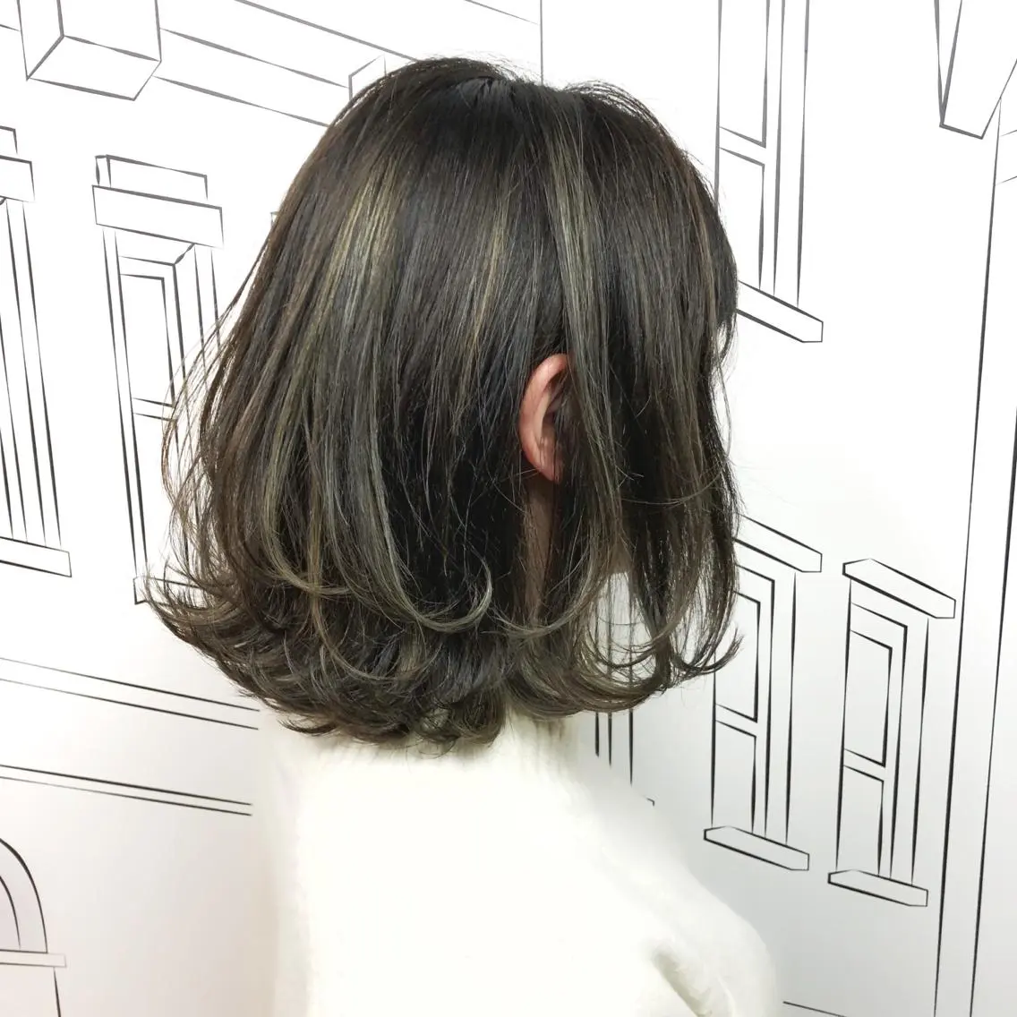 ミディアム カラー ハイライトカラー ボブ ハイライト ウルフカット ウルフボブ レイヤー⭐️カラー ⭐️平川雅史のヘアスタイル