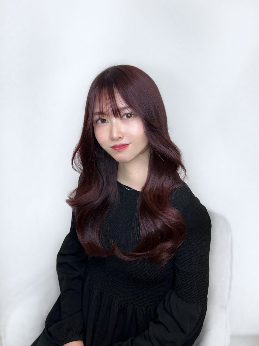 ロング カラー ヘアアレンジ ブラウンカラー パープルカラー パープルブラウン 韓国風ヘア レイヤーカット 🏅韓国ヘア/新宿/ レイヤー/KSukeのヘアスタイル