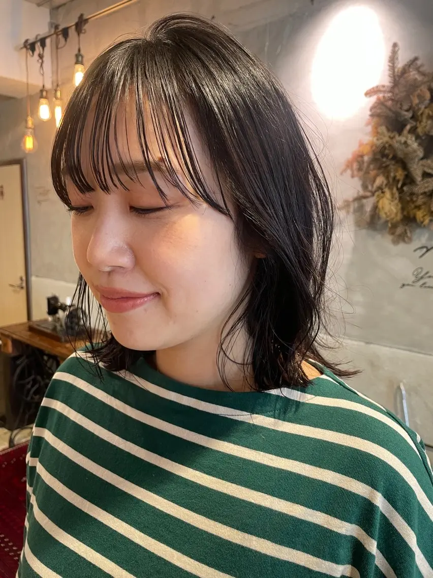ミディアム カット ayane⭐️ボブ・ ショート・パーマのヘアスタイル
