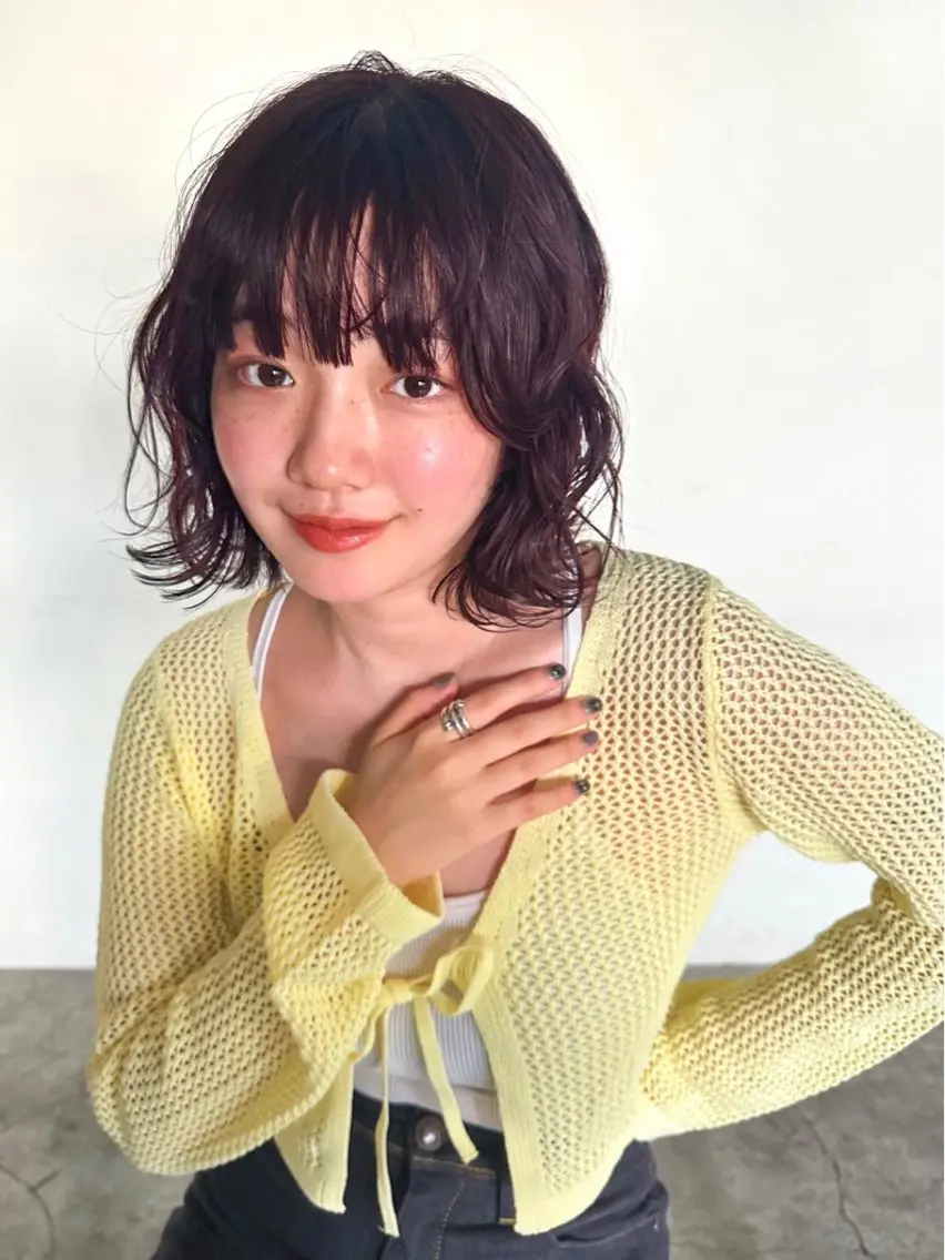 パーマ ボブ 🌷モア 🌷暖色カラー・ボブのヘアスタイル