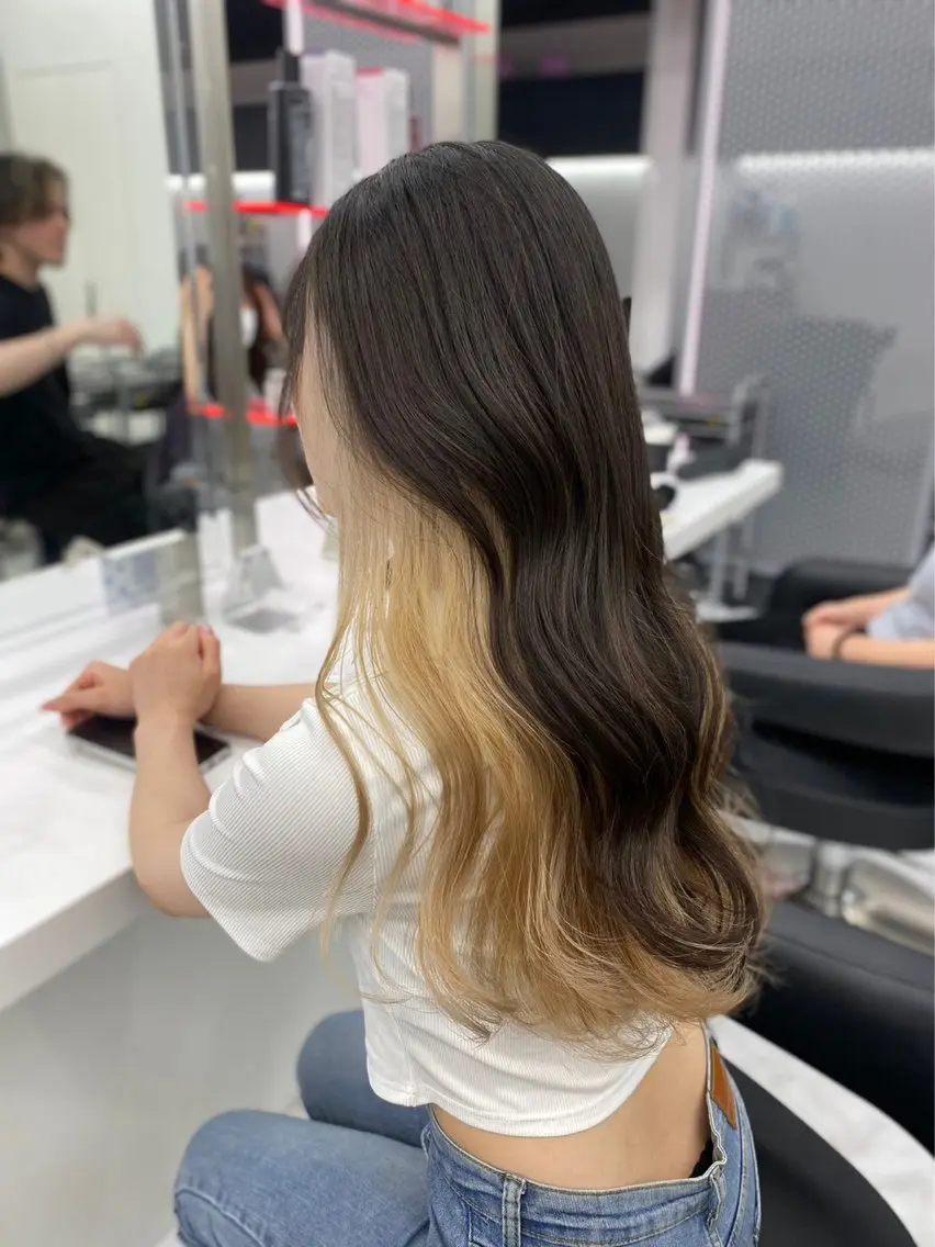 ロング カラー パーマ ヘアアレンジ メンズ 💖似合わせカラー レイヤー💖縮毛矯正のヘアスタイル