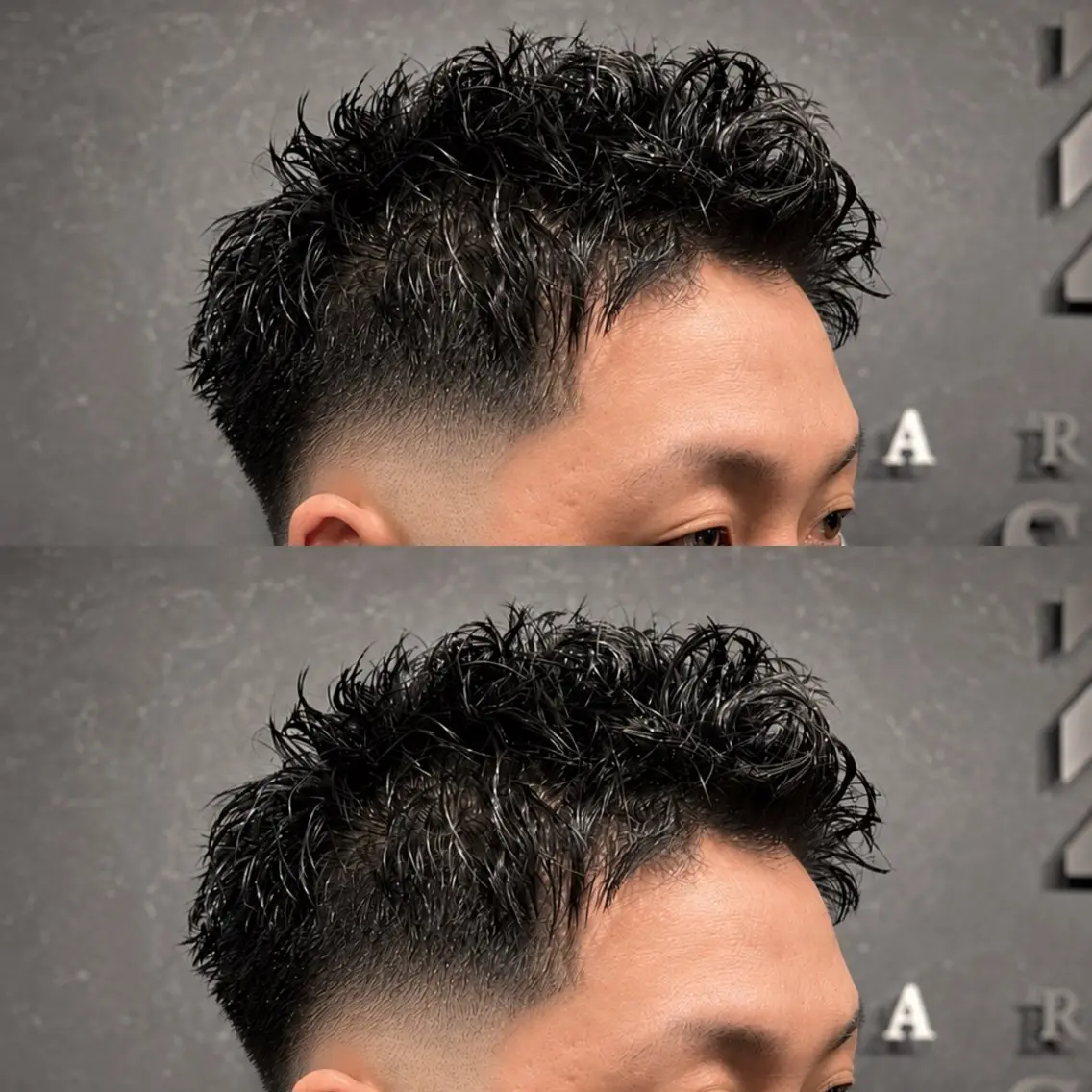ショート パーマ メンズ フェードカット メンズパーマ メンズ特化BARB ERCLASSICSのヘアスタイル