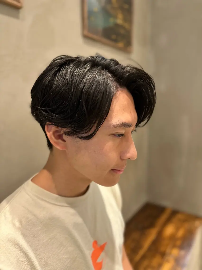 ショート メンズ カルマパーマ メンズパーマ 10月限定モニター 髪質改善美髪矯正のヘアスタイル