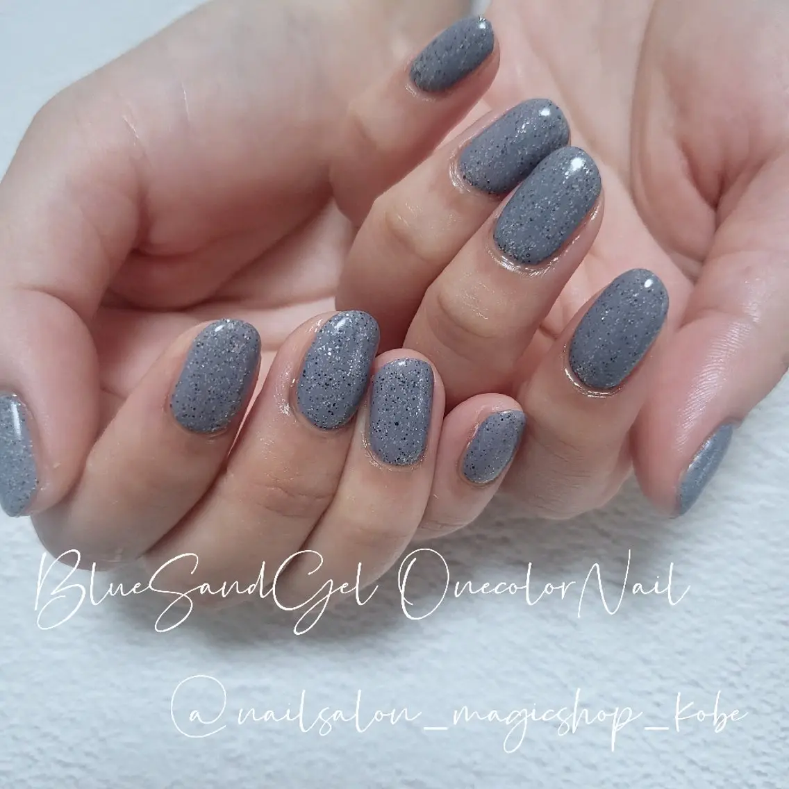 ネイル ブルー ジェルネイル ワンカラーネイル ソフトジェル ハンドネイル Nailsalon MagicShopのネイルデザイン