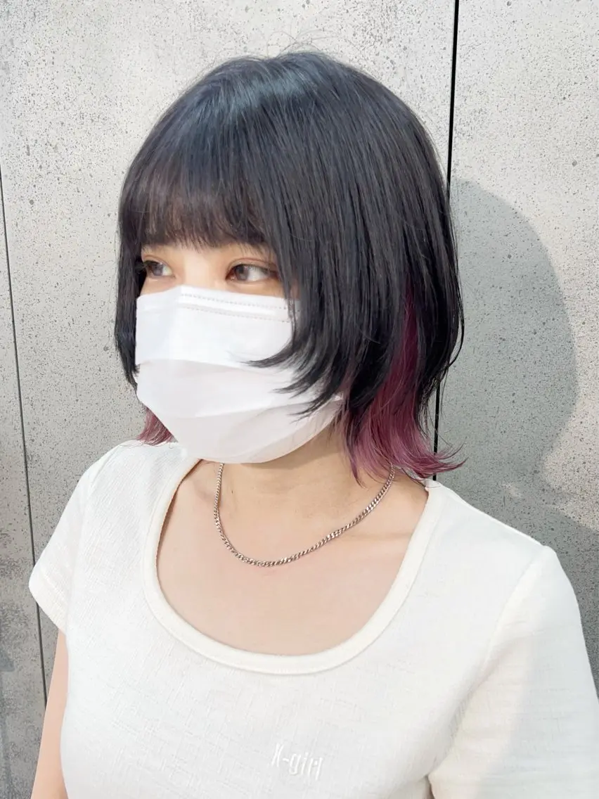ショート カラー ボブ ウルフカット ウルフ🤍渋谷 🤍Mizukiのヘアスタイル