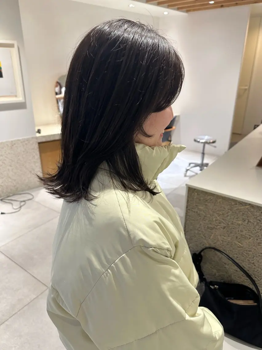 ミディアム カット ヘアカラー トリートメント 和田 あおいのヘアスタイル