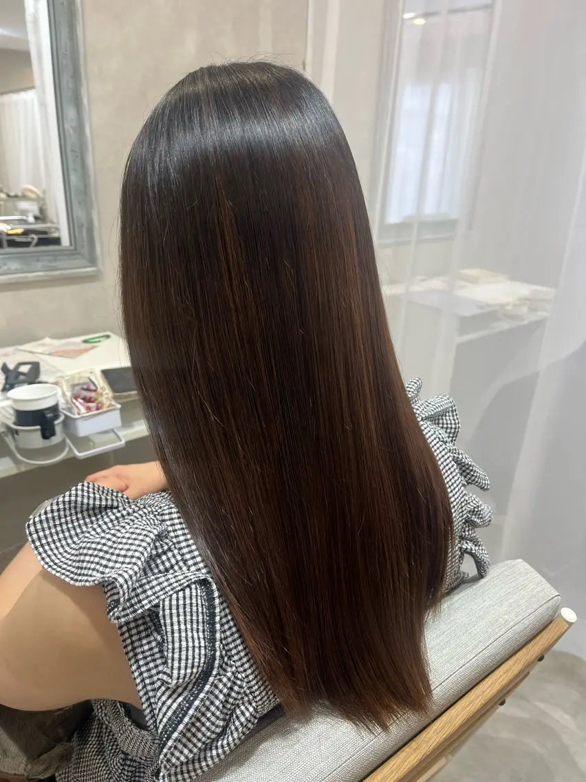 ロング 縮毛矯正 森 愛友のヘアスタイル