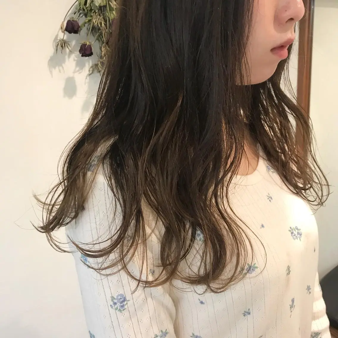 ロング カラー アッシュ オリーブアッシュ クニモトハルナ ボブ/柔らかカラーのヘアスタイル