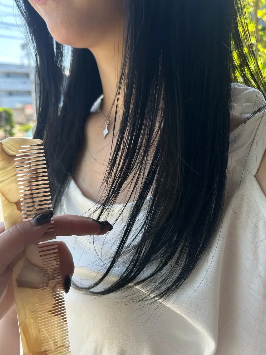 ロング カラー 透明感カラー ダークグレー ダークグレージュ グレージュ ヘアカラー 豊橋/ストレート 暖色系/さらのヘアスタイル