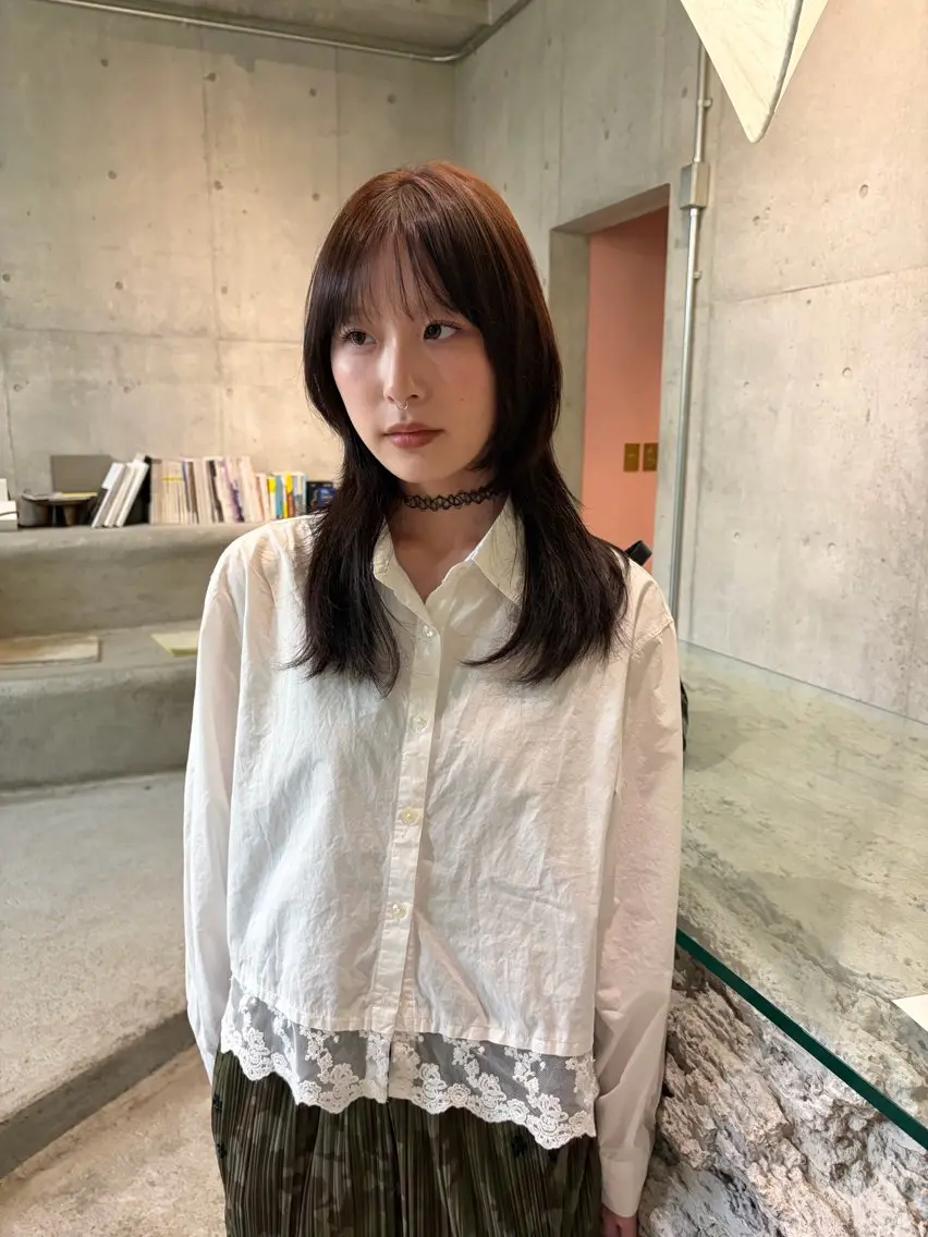 ロング カラー レッドカラー ヘアカラー ハルカ 透明感カラーのヘアスタイル