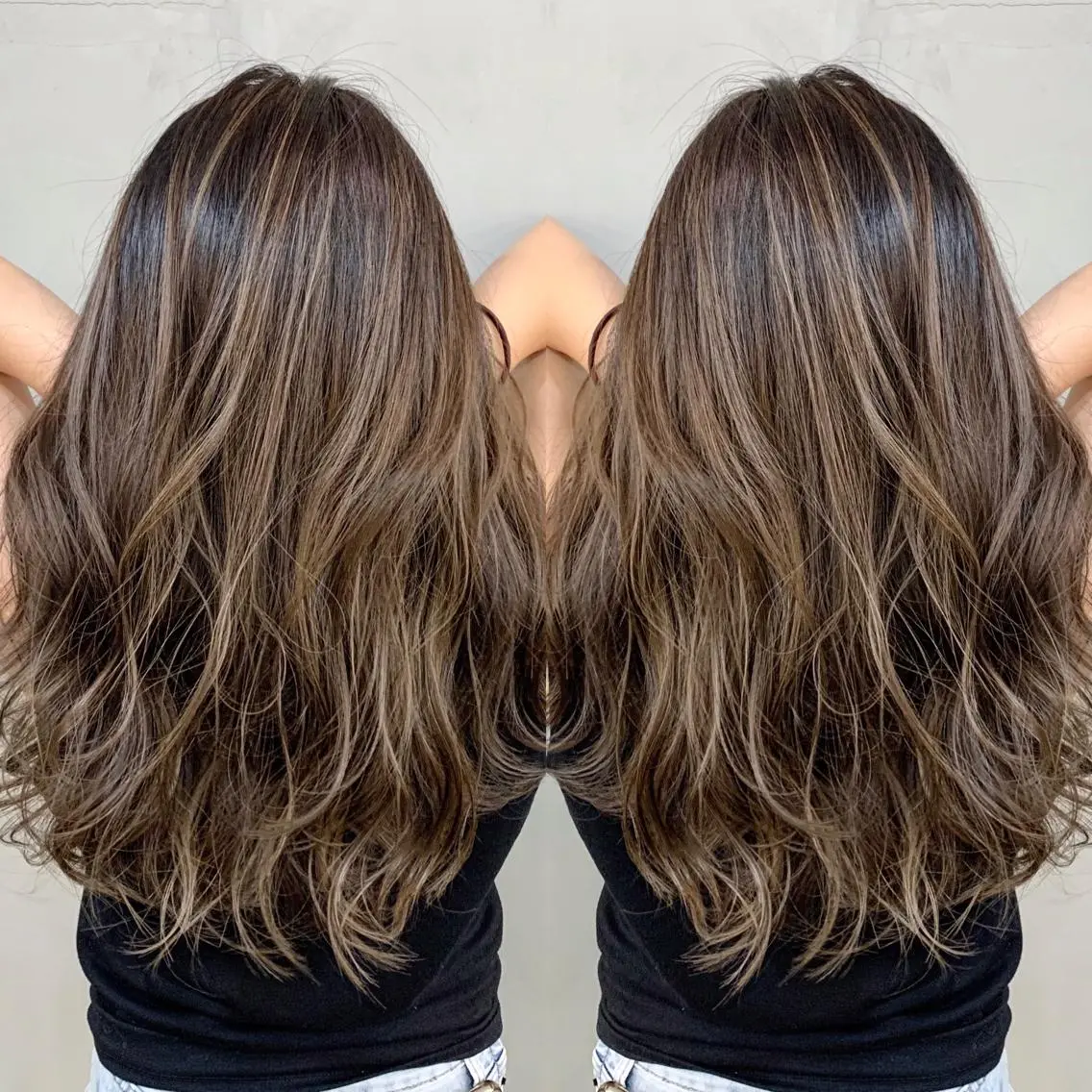 ロング カラー ヘアアレンジ ネイル マツエク・マツパ ブラウンカラー ハイライトカラー カラーマツエク ハイライト ブラウン ブリーチ特化 / share 元太のヘアスタイル