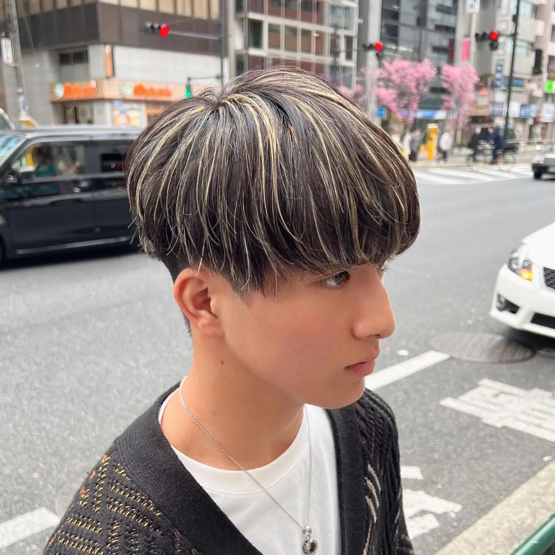 メンズ メンズハイライト メンズメッシュ マッシュ カット ヘアカラー トリートメント メンズ特化/パーマ/ メッシュ/竜成のヘアスタイル