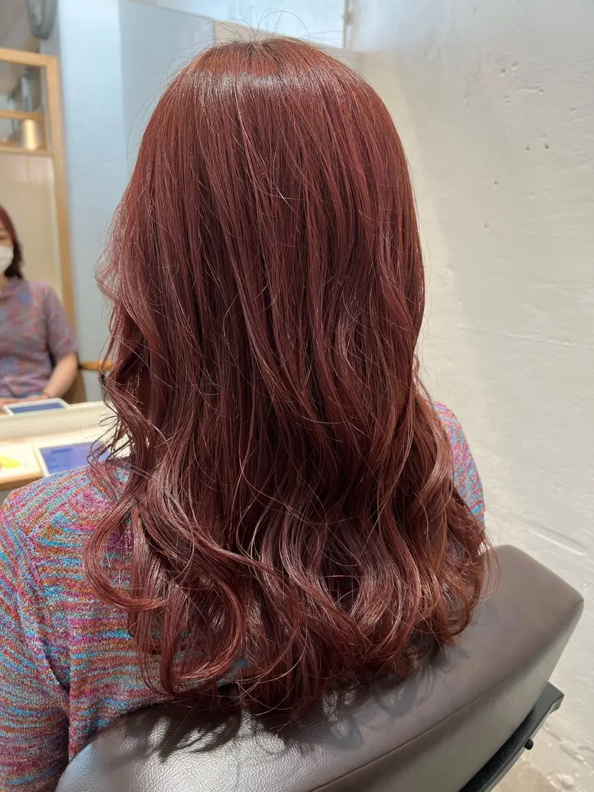 セミロング カラー ブリーチ 透明感カラー ピンクカラー KANA🌿透明感/ レイヤーcut🌿のヘアスタイル
