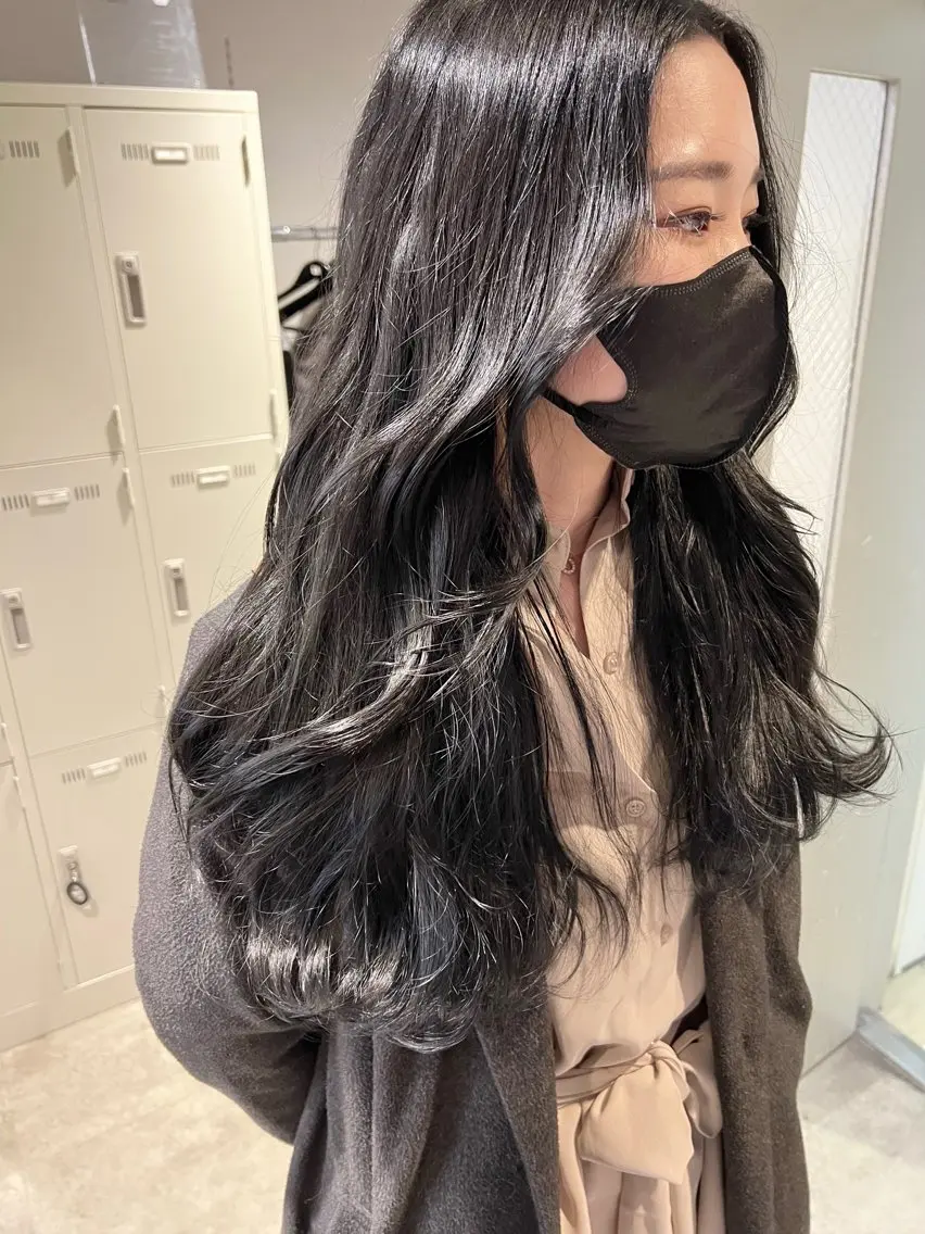ロング カラー パーマ ヘアアレンジ メンズ 上品＆韓国風 🥀海心🥀のヘアスタイル