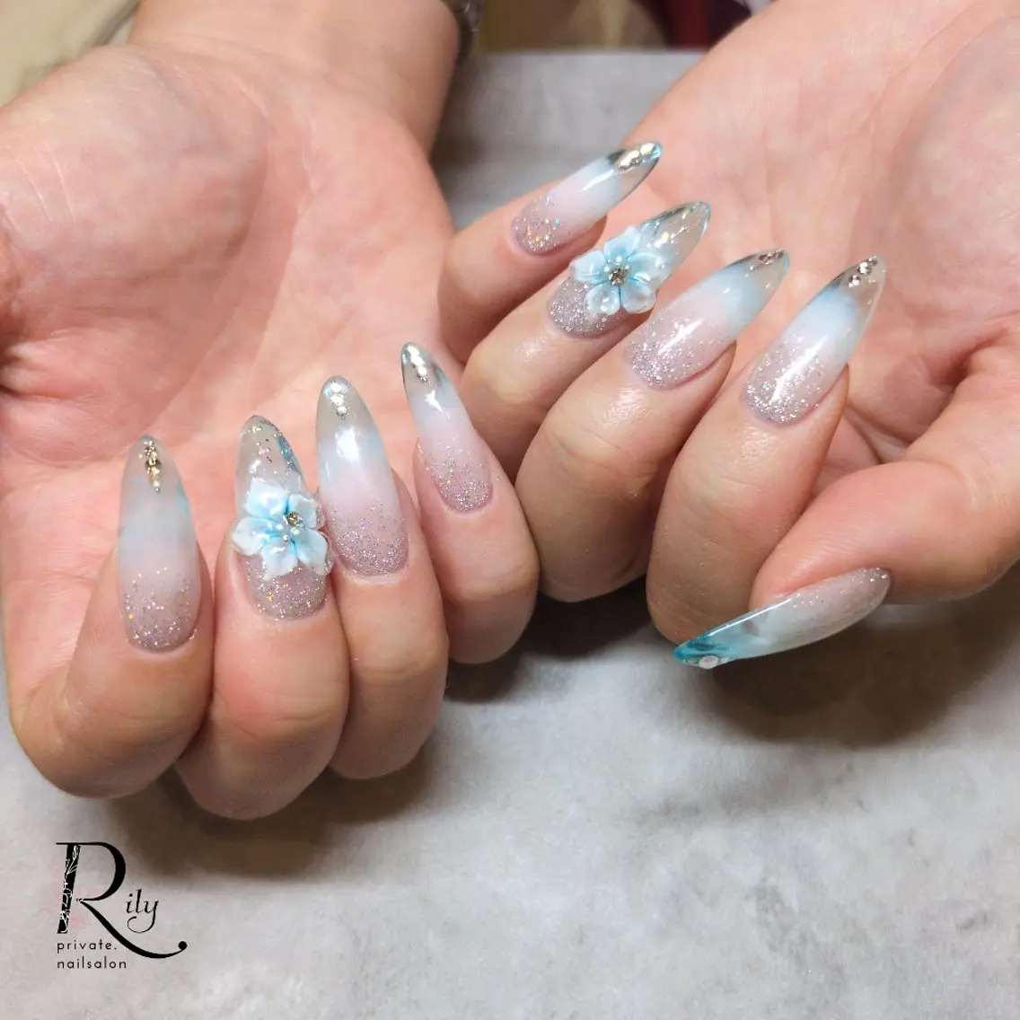 ネイル 長さ出し スカルプネイル ネイルチップ ハンドネイル nailsalon Rilyのネイルデザイン