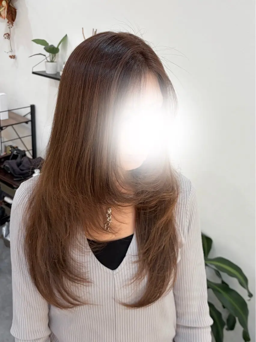 ロング カラー ヘアアレンジ ベージュカラー レイヤーカット カット ヘアカラー 郡山/透明感カラー /馬場アンドレアのヘアスタイル