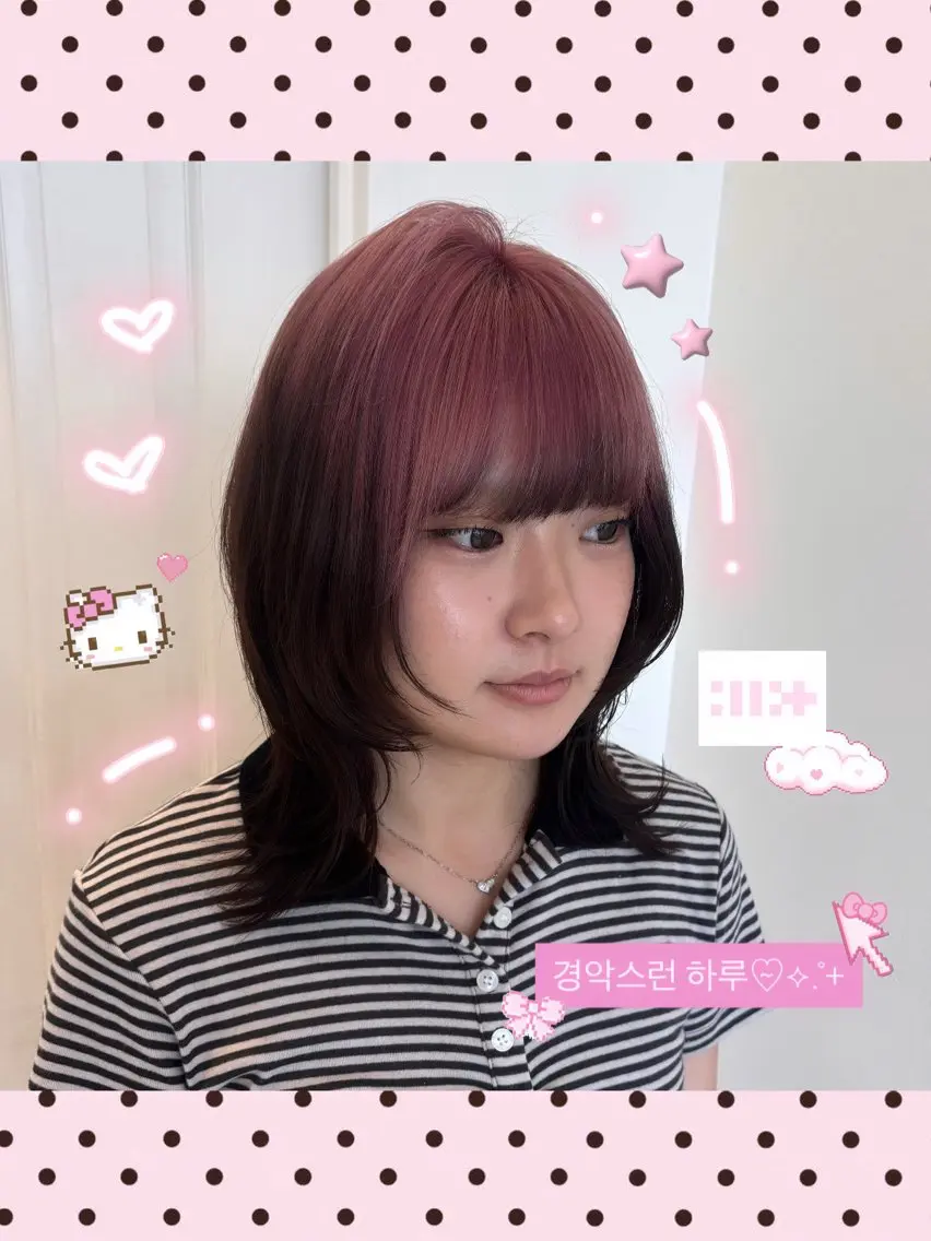ミディアム カラー ブルーカラー デザインカラー ダブルカラー ラベンダーカラー エクステ カット ヘアカラー レイヤー sala 推しカラー職人🎀のヘアスタイル