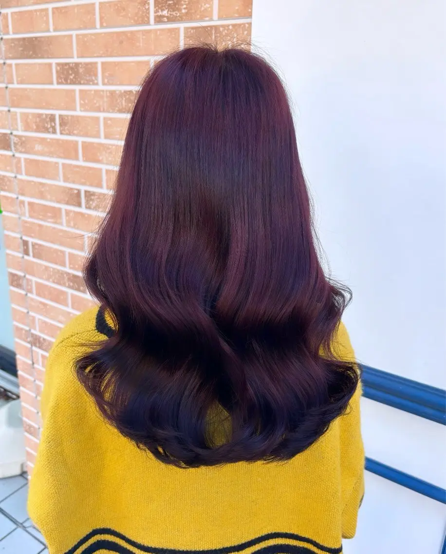 ロング カラー レッドカラー カット ヘアカラー にゅーかわいいヘア♡ おがわゆいり౨ৎのヘアスタイル