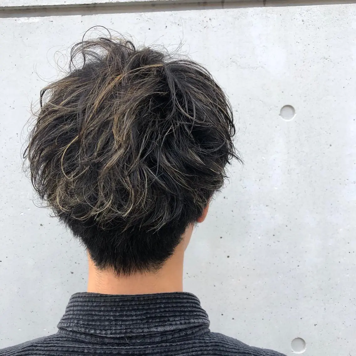 ショート カラー パーマ メンズ ニュアンスパーマ/ レイヤー/茶屋町のヘアスタイル