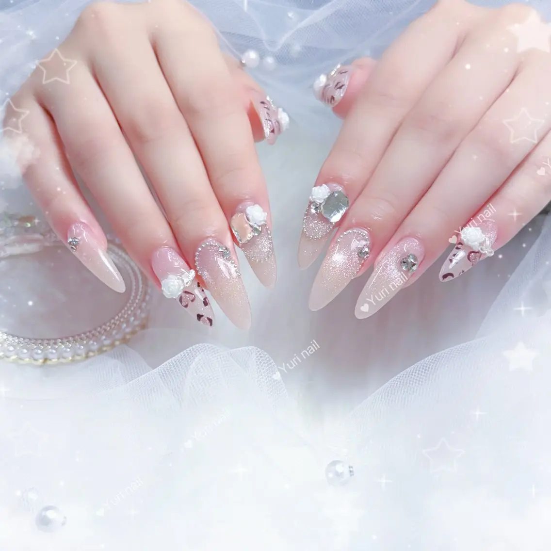 ネイル アニマル柄 べっ甲ネイル ボルドー ブラウン 長さ出し ハンドネイル Yuri.nail studioのネイルデザイン