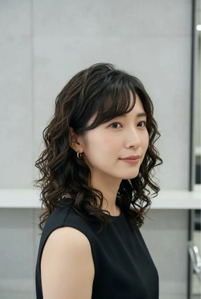 セミロング パーマ セミロングパーマ Hirose Ryoのヘアスタイル