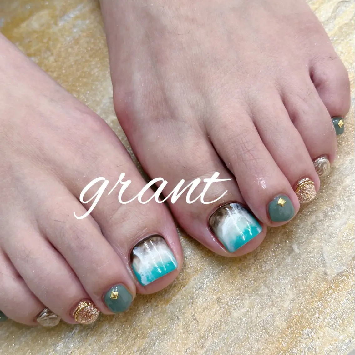 ネイル フットネイル ニュアンスネイル フットネイル nailsalon grantのネイルデザイン