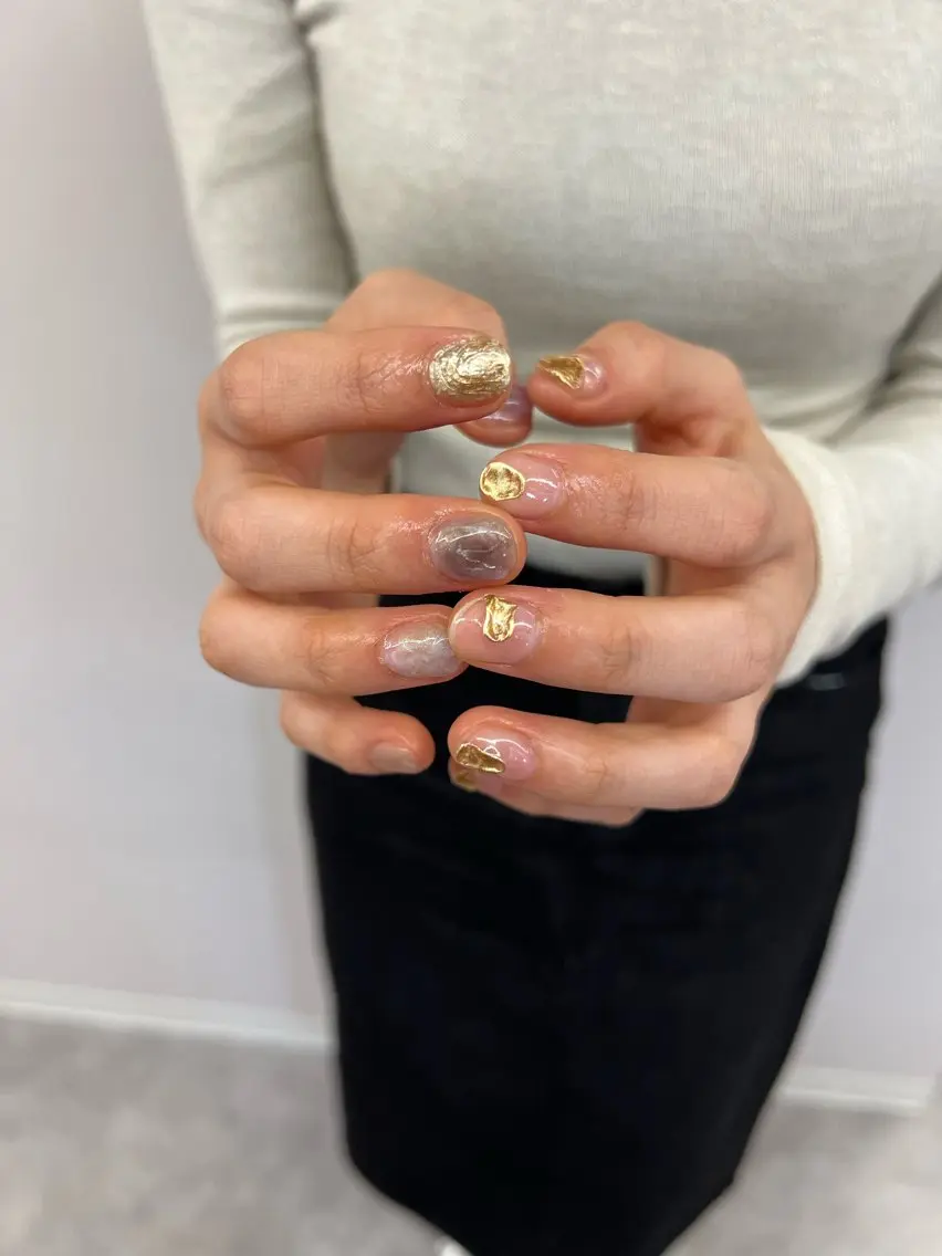 ネイル ジェルネイル 韓国ネイル ニュアンスネイル パラジェル シンプルネイル ハンドネイル ハンドケア Bana_ Nailのネイルデザイン