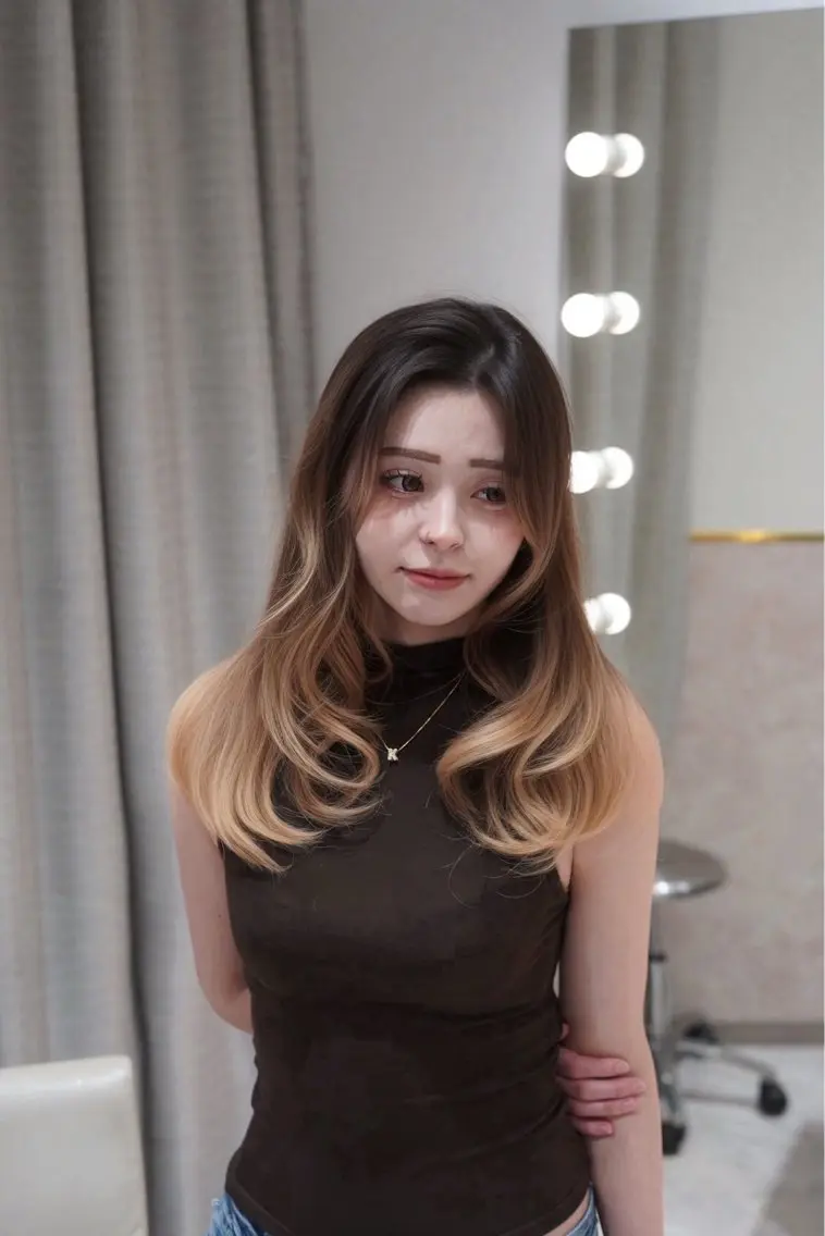 セミロング カラー 艶カラーハイトーン YUUNA 🎀💕のヘアスタイル