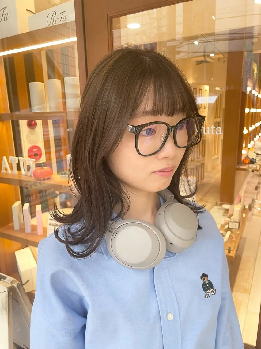 ミディアム カラー グレージュ くびれヘア 清水 ちひろ ✄トップスタイリストのヘアスタイル