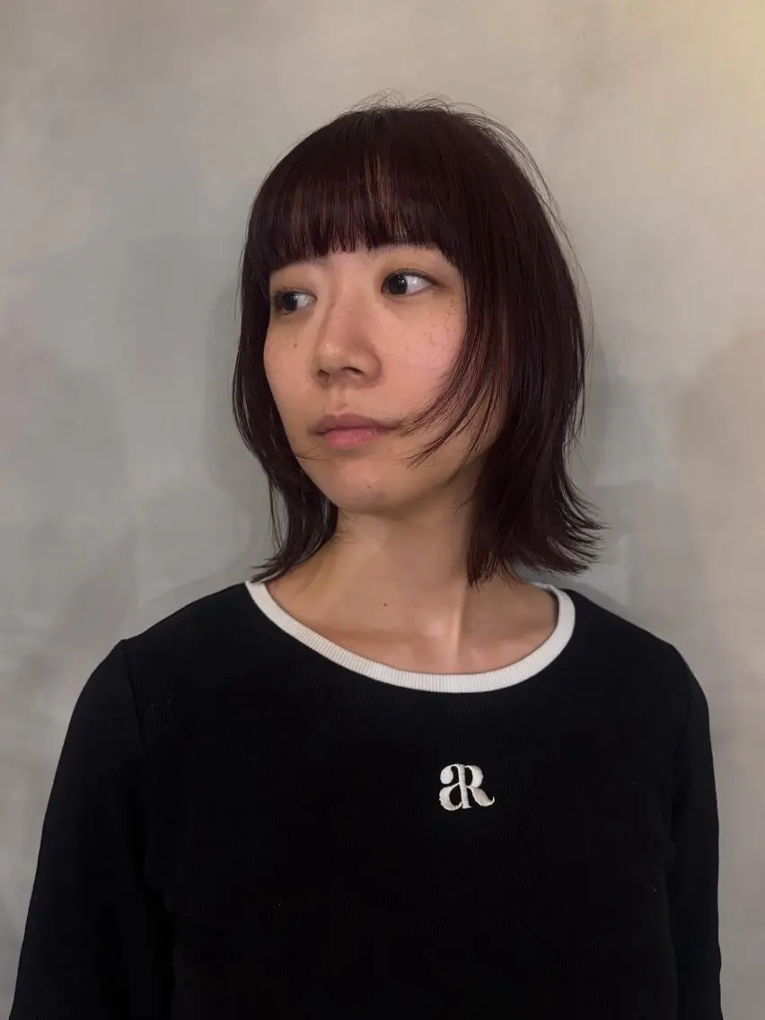 ミディアム ボブレイヤー ボブ 伸ばしかけ レイヤーカット カット 抜け感レイヤーカット 🐄Hanakaのヘアスタイル