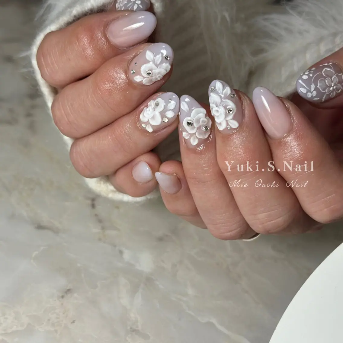 ロング パープルカラー ハンドネイル Yuki S.Nailのネイルデザイン