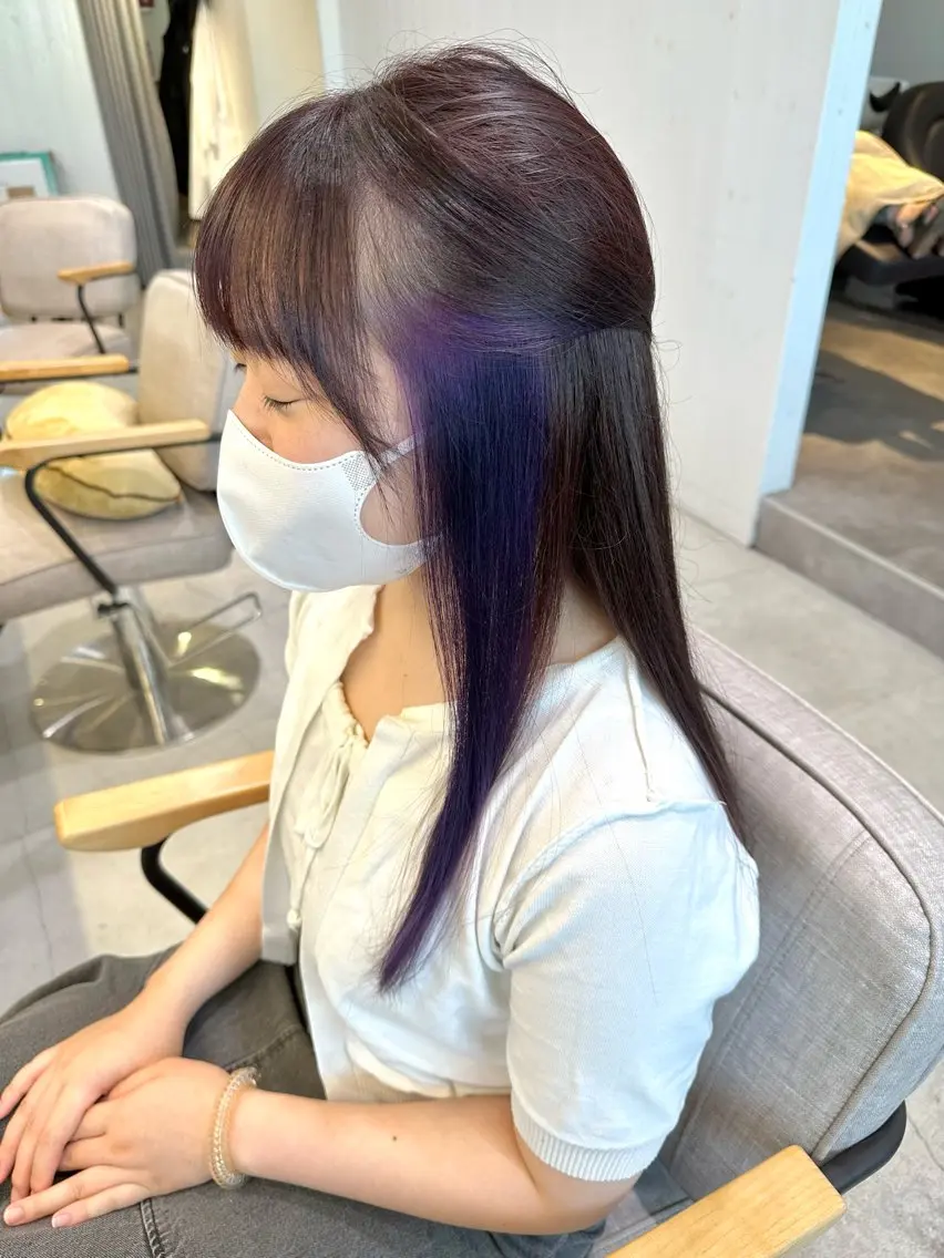 ロング カット ヘアカラー トリートメント 上野湧太 髪質改善/艶カラーのヘアスタイル