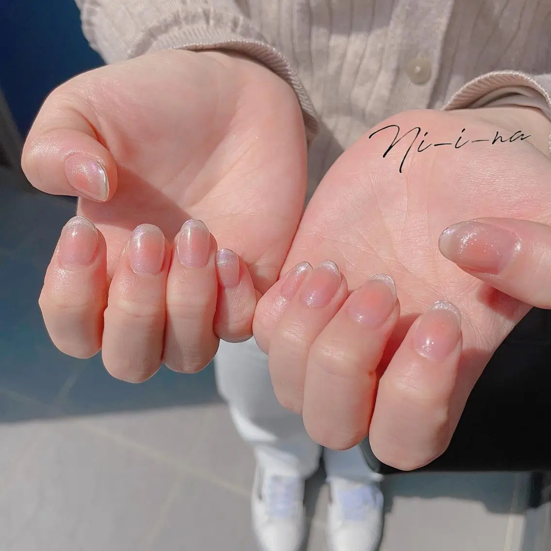 ネイル オーロラネイル チークネイル フレンチネイル ミラーネイル nail salon Ni-i-naのネイルデザイン