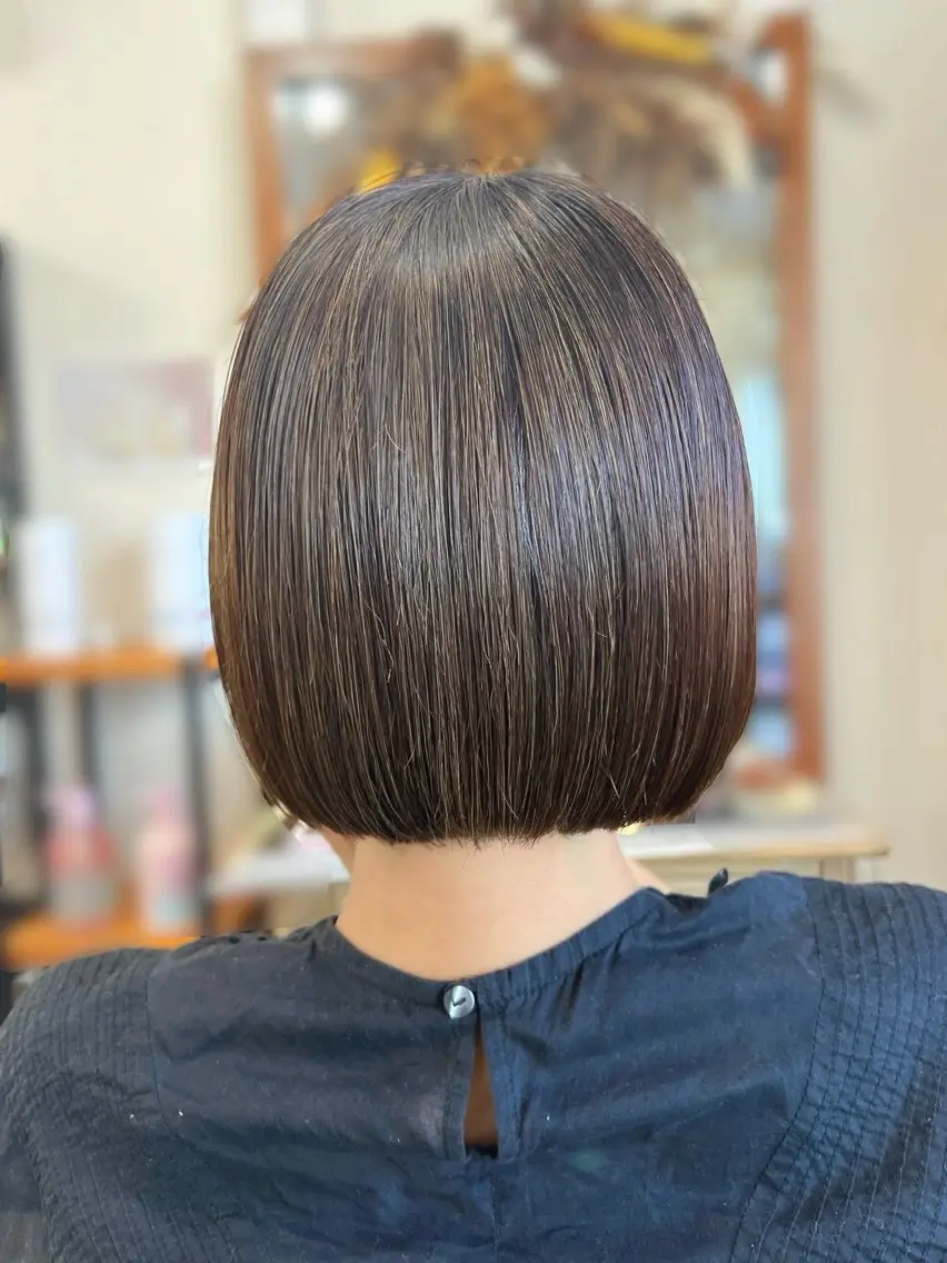 ミディアム カラー ケアカラー ボブ hair works raptureのヘアスタイル