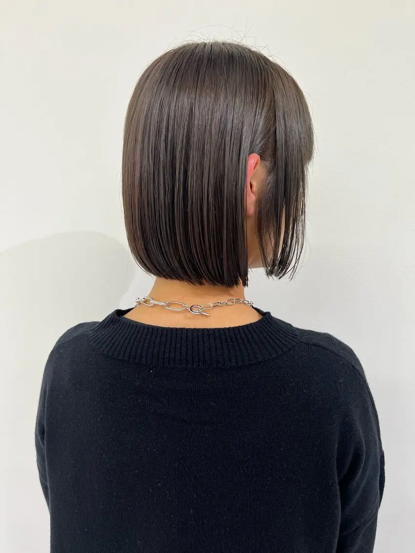 ショート ボブ 縮毛矯正 ホラオク カナエのヘアスタイル