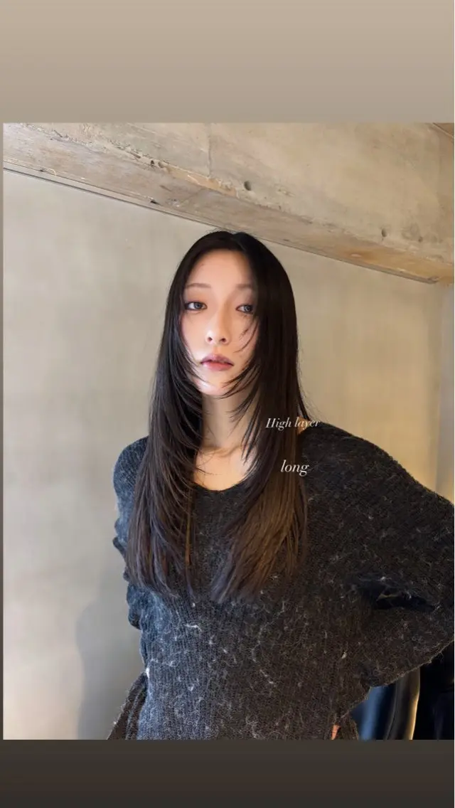ロング レイヤーカット 表参道レイヤーカット 髪質改善山岸季生のヘアスタイル